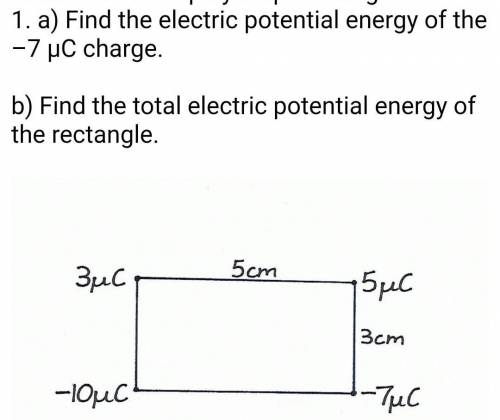 Find the total electric potential energy of the rectangle.​