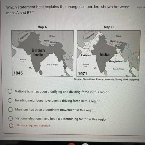 Which statement best explains the changes in borders shown between Maps A and B