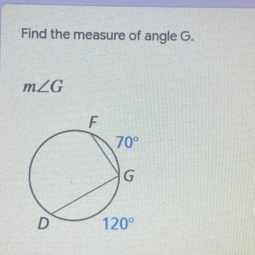 Inscribed angles. find the measure of g