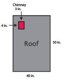 Ed is building a model of a house with a flat roof, as shown in the diagram. There is a chimney thr