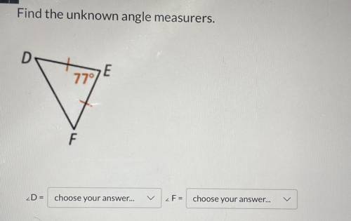 Please help!
Find the unknown angle measures
Options: 30°, 51.5°, 60°, 141.5°