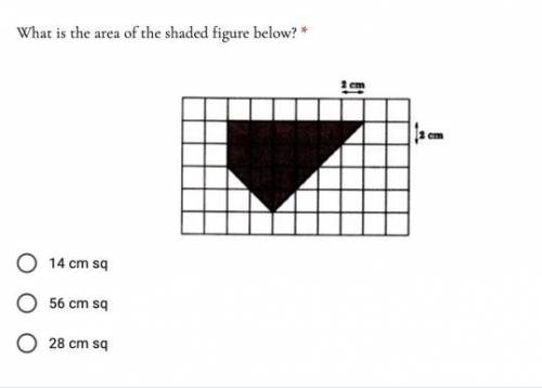 What is the area of the shaded figure below?
