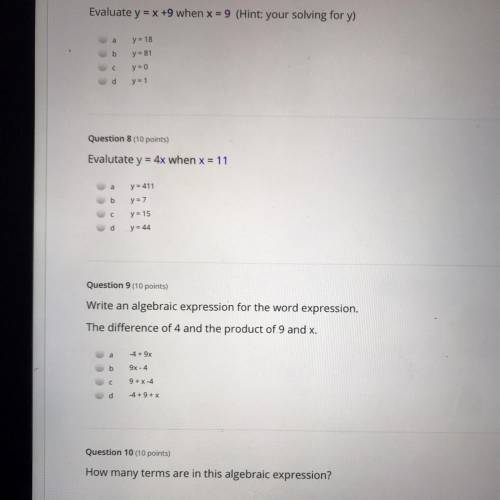 Can someone please do this I NEED HELP The last one is 4y+ 3x+ 2z- 8