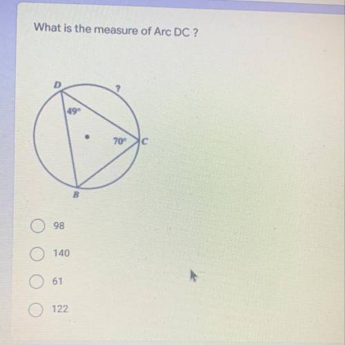 What’s the answer 
Question is : what is measurement of arc Dc