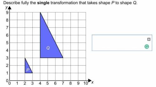 Describe fully the single transformation that takes shape P to Q