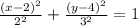 \frac{(x - 2)^{2} }{2^{2} } + \frac{(y - 4)^{2} }{3^{2} } = 1