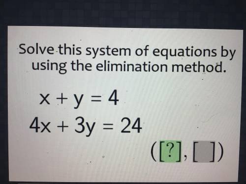 Solve this system of equations by using the elimination method.