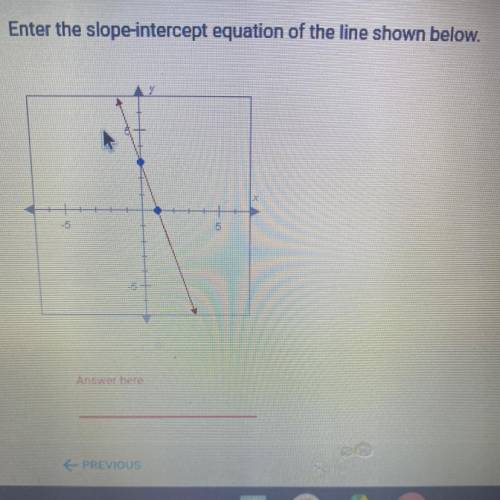 Enter the slope-intercept equation of the line shown below. Is it y=-3x+3 or is it y=3x+3??!!