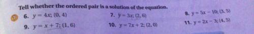 tell whether the ordered pair is a solution of the equation ! please help i will mark you brainlies
