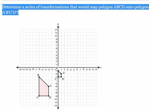 Determine a series of transformations that would map polygon ABCD onto polygon A'B'C'D'?