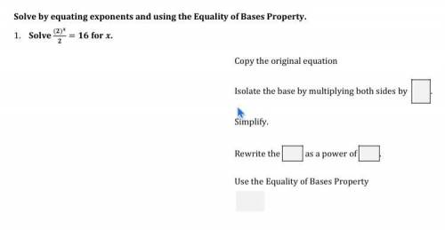 =-= 50 Points =-= Must give the correct answer

Solve by equating exponents and using the Equality