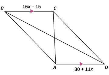 URGENT!

Find the value of x for which ABCD must be a parallelogram.
3
9
1
41