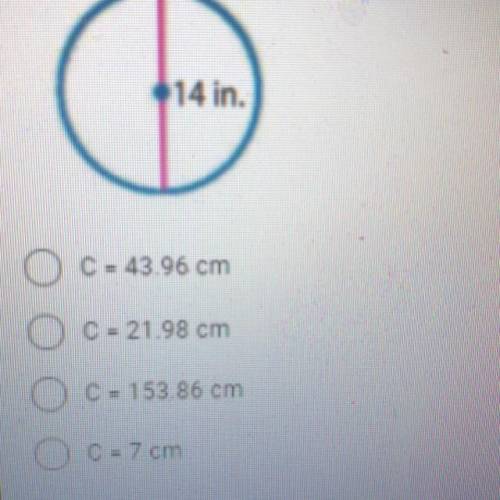 Find the circumference of the circle. Use 3.14 for pi