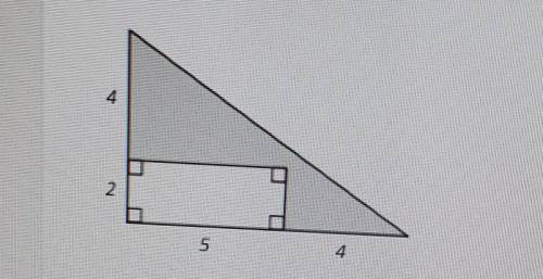 What is the area of the gray part of the triangle?​