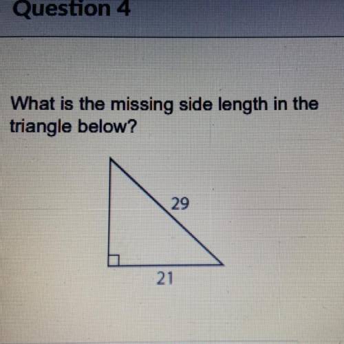 What is the missing side length in the triangle below?