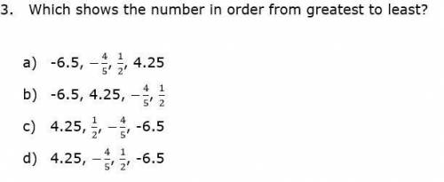 The question below in the file, which shows the number in order from greatest to least?