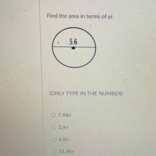 The area in terms of pi?