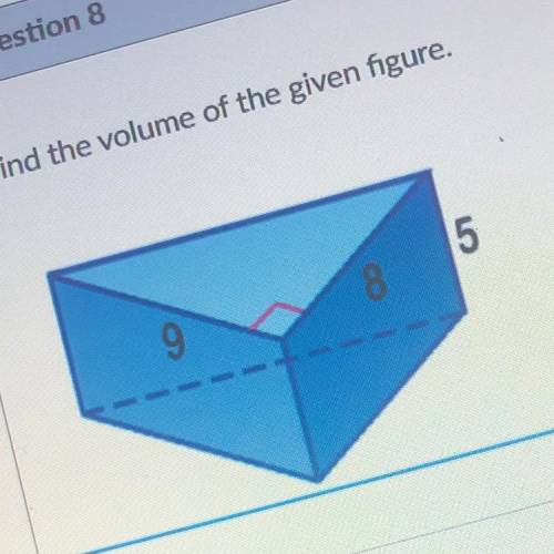 Find the volume of the given figure.
5
9
8