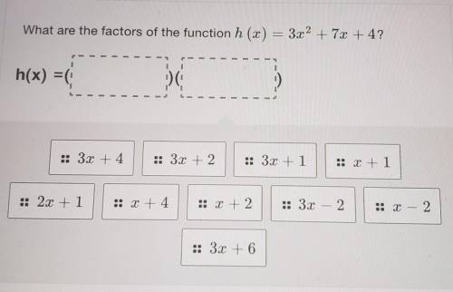 PLEASE HELP! I What are the factors of the function:​