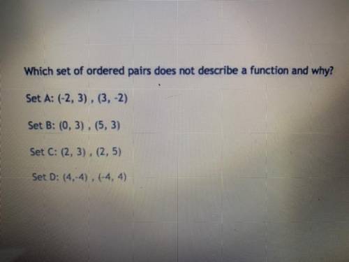 Which set Doesnt describe a function??