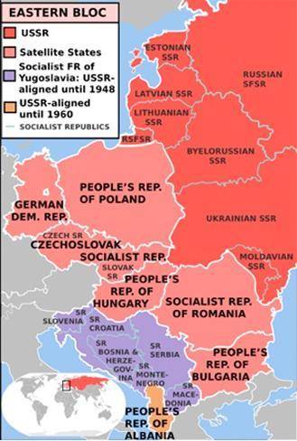 Use the map below to answer the following question:

According to the map, Yugoslavia
was no longe