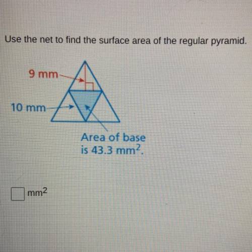 Use net to find the surface area of the regular pyramid. Thanks.