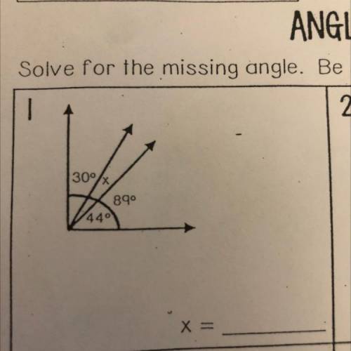 Solve for the missing angle.￼