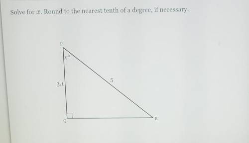 Solve for r. Round to the nearest tenth of a degree, if necessary. P 5 3.1 Q R​