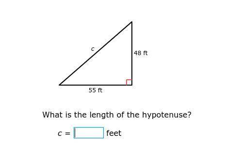 What is the length of the hypotenuse?
