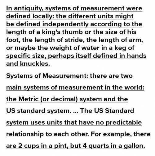 Difference between local system measurement and standard measurement​
