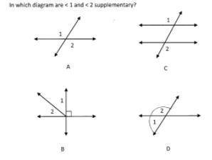 In which diagram are <1 and <2 supplementary?