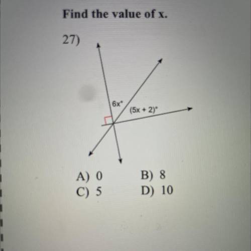 Find the value of x. Show work