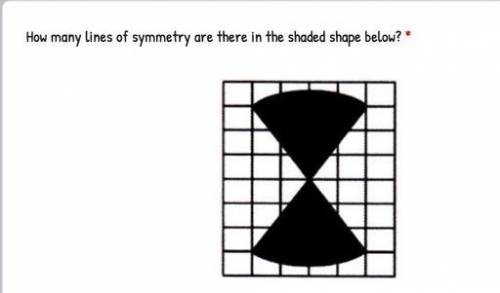 How many lines of symmetry are there in the shaded shape below