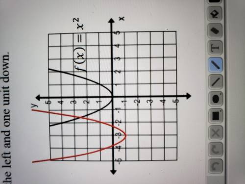 To the right is the graph of f(x) = x^2. The second graph, to the left of f(x) = x^2 is a new funct