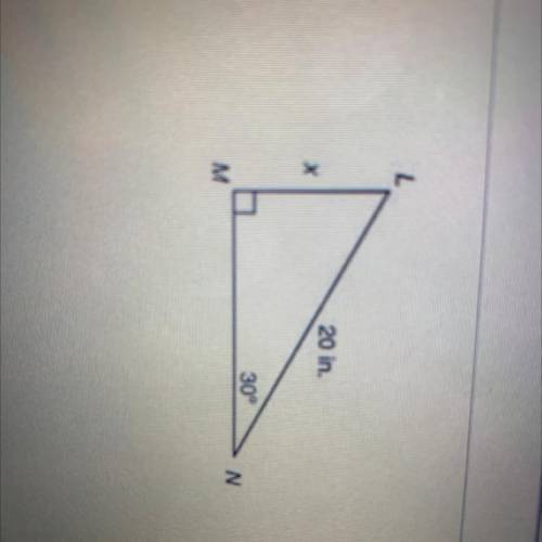 What is the length of LM in the right triangle below ?

A. 20/3 inches
B. 10 inches 
C. 10/3 inche