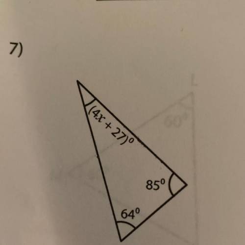 (easy math question please help) find the value of x question #7