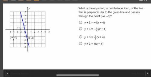 What is the equation, in point-slope form, of the line that is parallel to the given line and passe