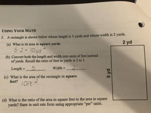 What is the ratio of the area in square feet to the area in square yards? State in unit rate form u