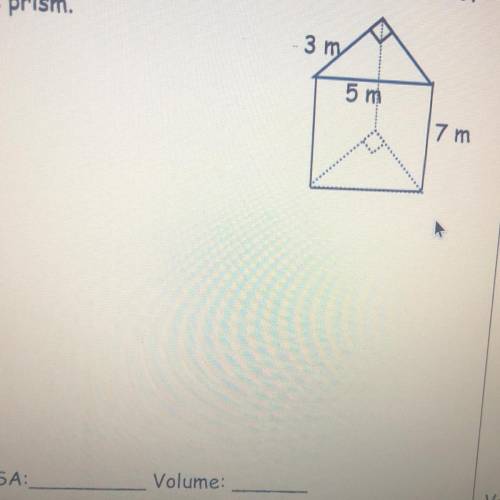 What is the total surface area and volume of the prism