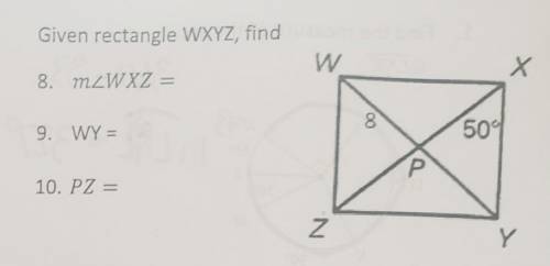 Pls Need help. Given rectangle WXYZ, find m<WXZ=​