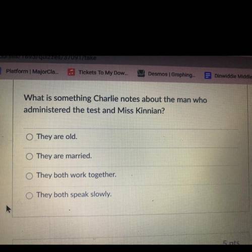 What is something charlie notes about the man who administered the test to miss kinnian?