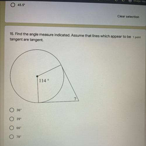 15. Find the angle measure indicated. Assume that lines which appear to be

tangent are tangent.
H