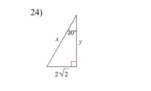 Find the missing side lengths. Leave your answer as radicals in simplest form.