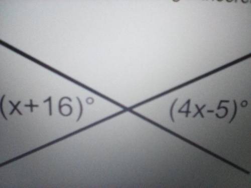 Find the value of x using the vertical angle theorem. 
Please I really need help on this!