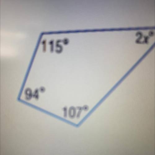 What is the value of the unknown angle (2x)