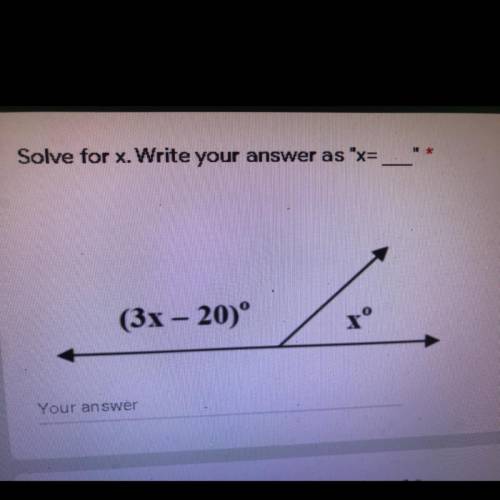 HELP/ solve for x. Write your answer as x=__