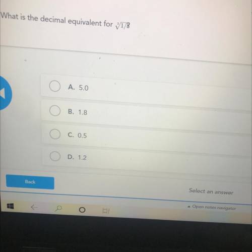 What is the decimal equivalent for y1/8