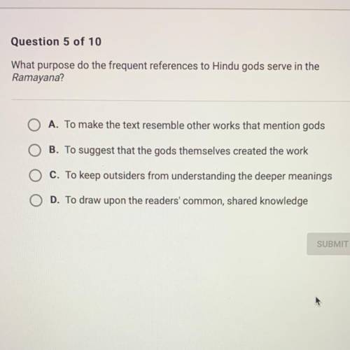 What purpose do the frequent references to Hindu gods serve in the
Ramayana?