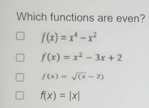 Which functions are even?​
