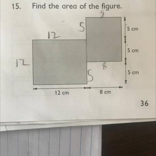 Find the area of the figure it says. But I don’t know how? Can somebody explain.
